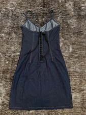 D&G Dolce Gabbana Denim Blue Mini Corset and Lace Dress Size Small