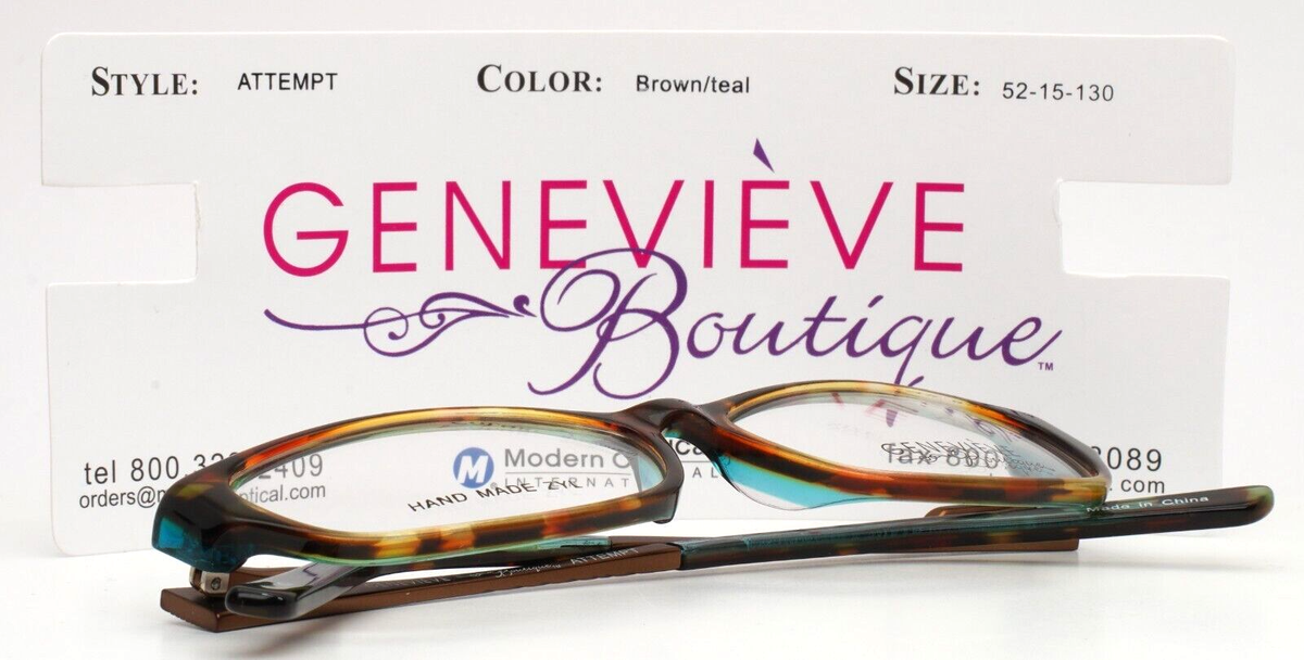 GENEVIEVE BOUTIQUE Attempt Brown Teal Womens Oval Eyeglasses  display picture 3