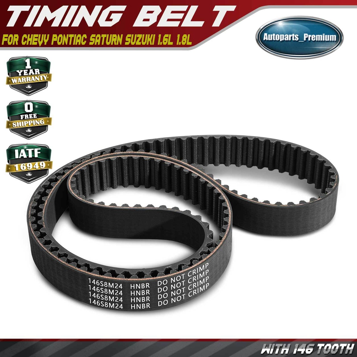Engine Timing Belt for Chevy Cruze Sonic Pontiac Saturn Suzuki L4