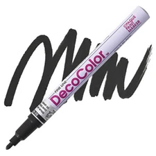 DecoColor, Paint Marker, Black Ink, Fine Point, Gloss, Opaque Marker, Permanent