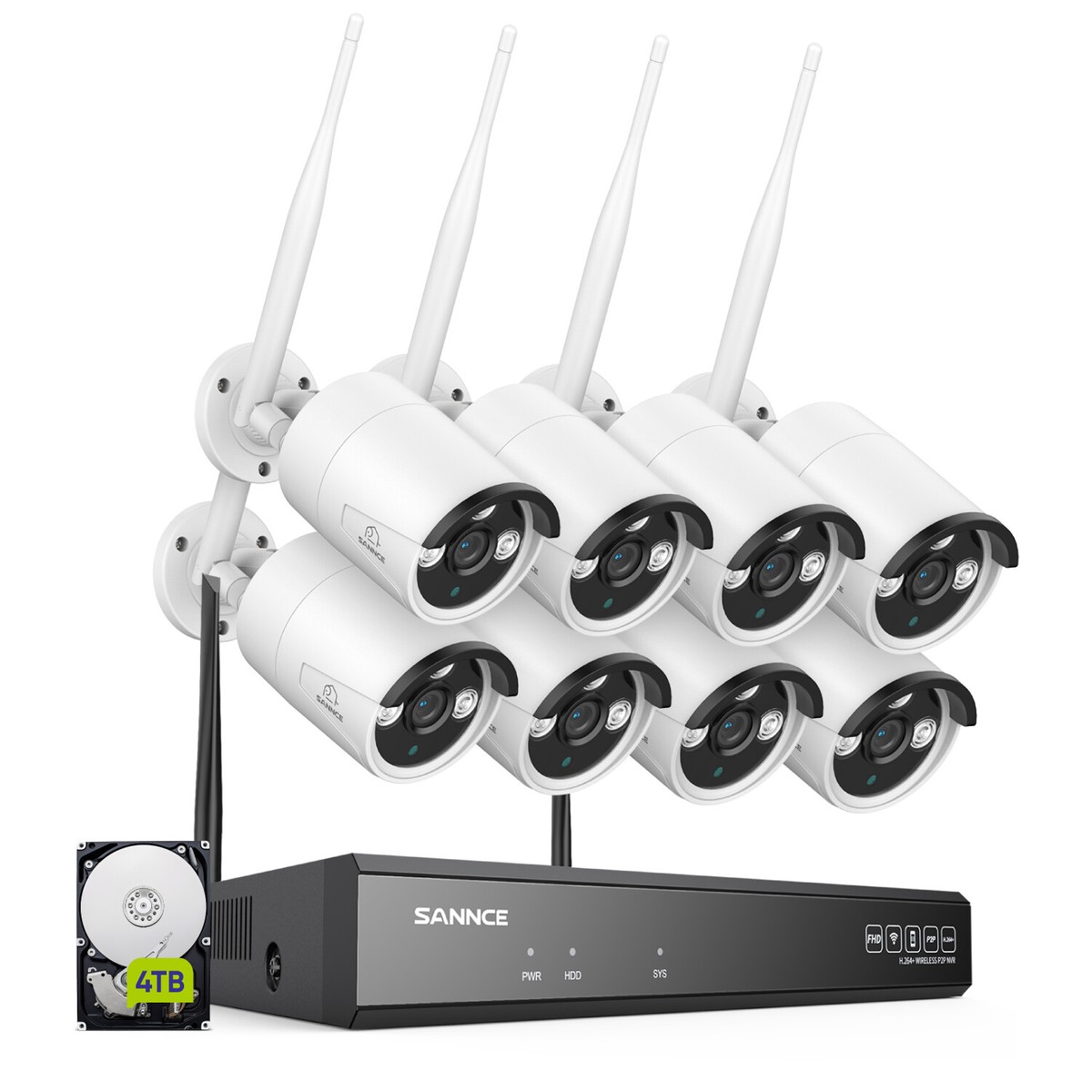 SANNCE Wireless 3MP Security Camera System 5MP 8CH NVR Two-Way