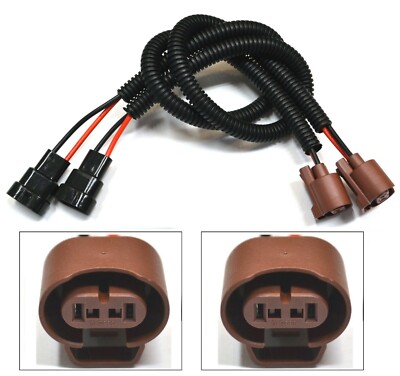 Extension Wire U 9006 HB4 Two Harness Head Light Bulb Low Beam Connector Socket