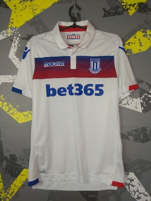 Stoke City Third football shirt 2017-2018 White Macron Polyester Men Size S ig93
