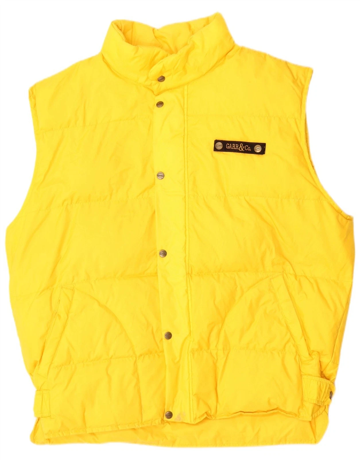 Vintage Mens Padded Gilet UK 44 2XL Yellow Nylon LC09