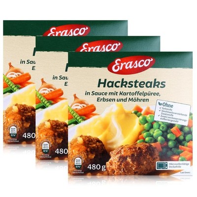 Erasco Hacksteaks 480g Fertigessen (3er Pack)