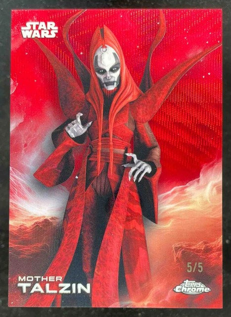 2025 Topps Chrome Star Wars Dathomir Red Wave Refractor #136 Mother Talzin /5