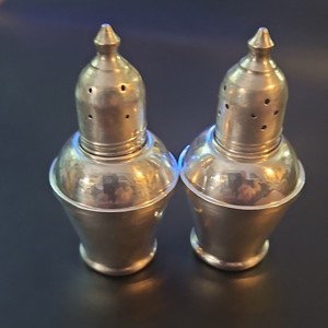Sterling Silver Weighted: Vintage; Salt & Pepper Shakers Set, 3 1/4”Tall