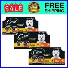 Cesar Classic Loaf In Sauce Breakfast & Dinner Variety Pack Wet, 3.5 Oz(36 Pack)