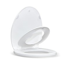KHE Elongated Toilet Seat with Built-In Toddler Seat, Soft Close, 18.5 Inch