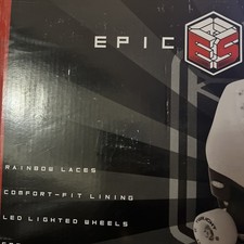 Epic Allure Quad Roller Skates w/ Rainbow Twilight LED Light Up Wheels  PomPoms