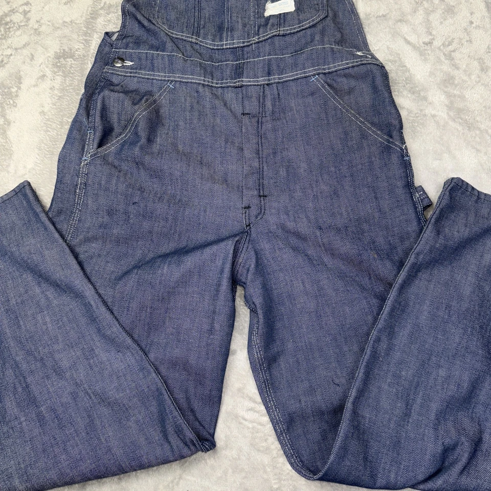 De Colección Sears Tradewear Para hombres Unisex Babero Denim Preahunk Ropa de Trabajo Mono Mediano Foto 4 de 4
