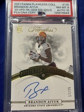 2020 Panini Flawless Rookie Gems Signatures Brandon Aiyuk Gold /25 PSA
