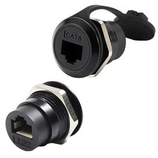 2x RJ45 Panel Mount Coupler Ethernet LAN Connector CAT6 Female to Female C713