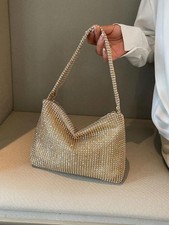 Gold Rhinestone Evening Clutch Bag Women Party Wedding Handbag