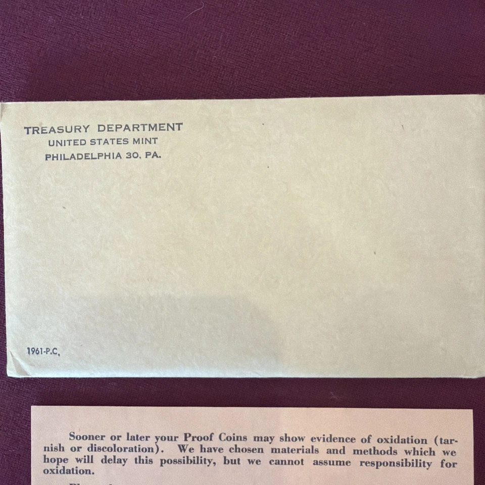 1961 Silver Proof U.S. Mint Set w/OGP & Cello Sealed Coins. - Image 2 of 4