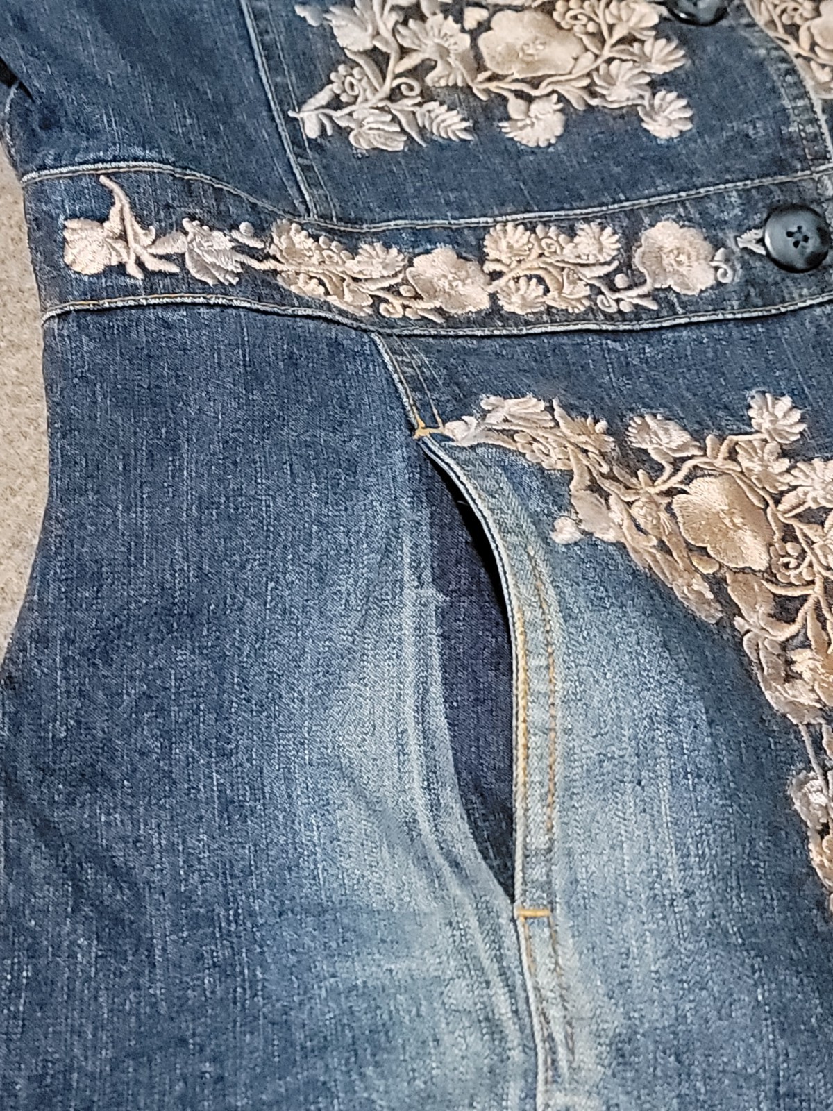 Brandon Thomas Denim Jacket Medium Embroidered Bl… - image 9