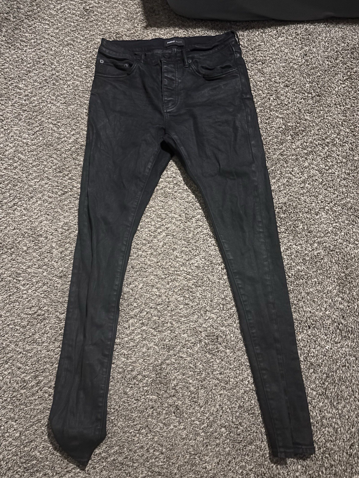 Purple Brand Slim Fit Jeans Black Metallic, Size 31 P001