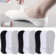 1-6Pairs Mens No Show Socks Low Cut Anti-slid Casual Invisible Liner Socks USA