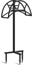 Soporte de manguera de jardin de metal negro desmontable para el patio exterior