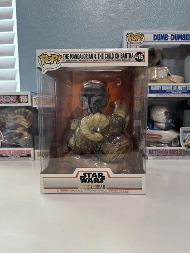 Funko Pop! Deluxe: Star Wars - The Mandalorian & The Child on Bantha #416