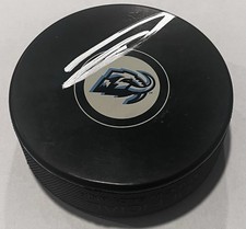 SEAN DURZI SIGNED UTAH MAMMOTH HOCKEY PUCK W/ CASE COA