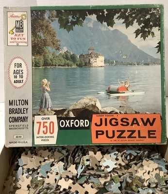 Milton Bradley Oxford Jigsaw 750 Puzzle Summer Pleasures ~ Lake 1958 USA