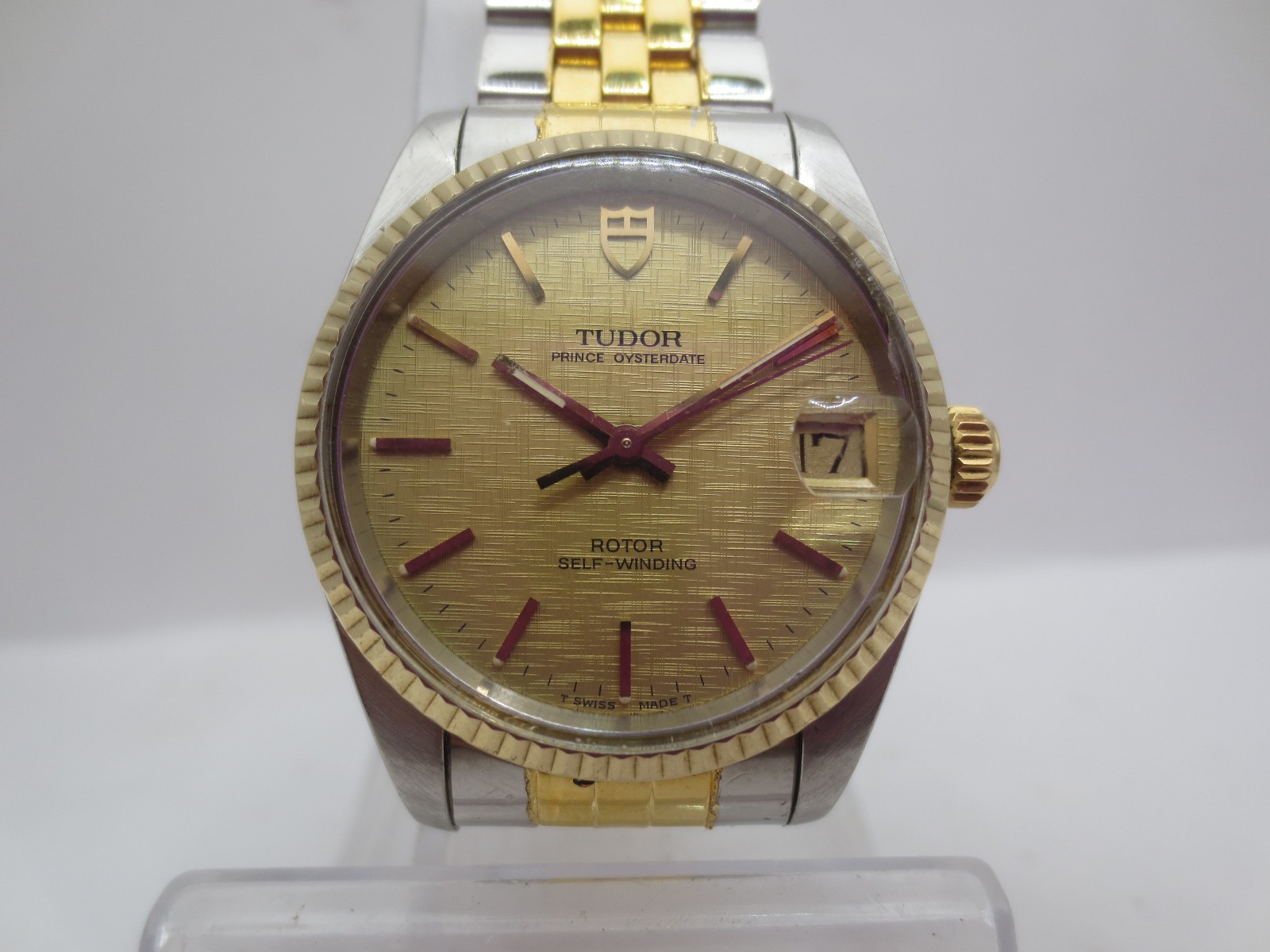 MENS AUTOMATIC 72000 OYSTERDATE TUDOR PRINCE STEEL WATCH 14KARAT/STAINLESS - vintagewatches.pk