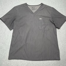 FIGS Men's Leon Gray Three-Pocket Scrub Top Medical Nurse V-Neck Men XL