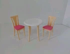 VTG Barbie 3 piece set Dining Kitchen Table & Chairs Pink Mattel