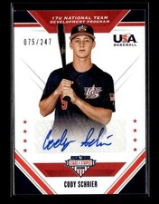 2020 Panini Stars & Stripes #17U-SO Cody Schrier 17U National Team Sig #/247