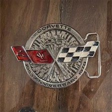 Corvette 25th Anniversary 1978 Metal Belt Buckle Silver Red Black White Vehicles