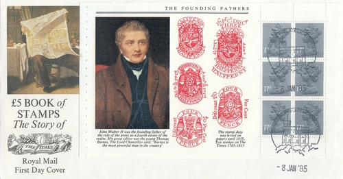 The Times FULL Booklet Pane £1.02 GB RM FDC Windsor 1985 CLEARANCE  (147992)