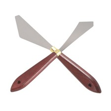 1X(2 Pcs Painting Scraper  Stainless Steel Painting Mixing Scrapers Palette4300