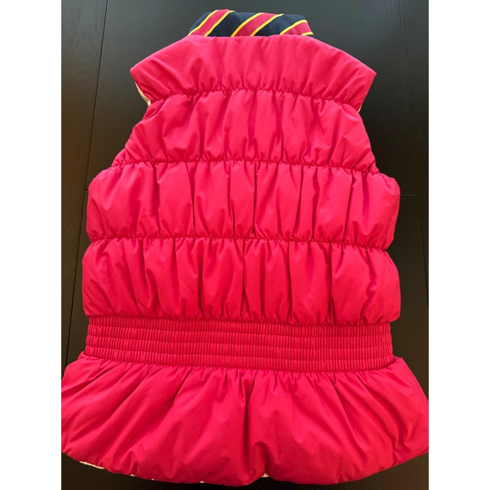 Ralph Lauren 双面羽绒背心女孩中号 (8-10) 白色/ Fuschia — 第 4/4 张图片