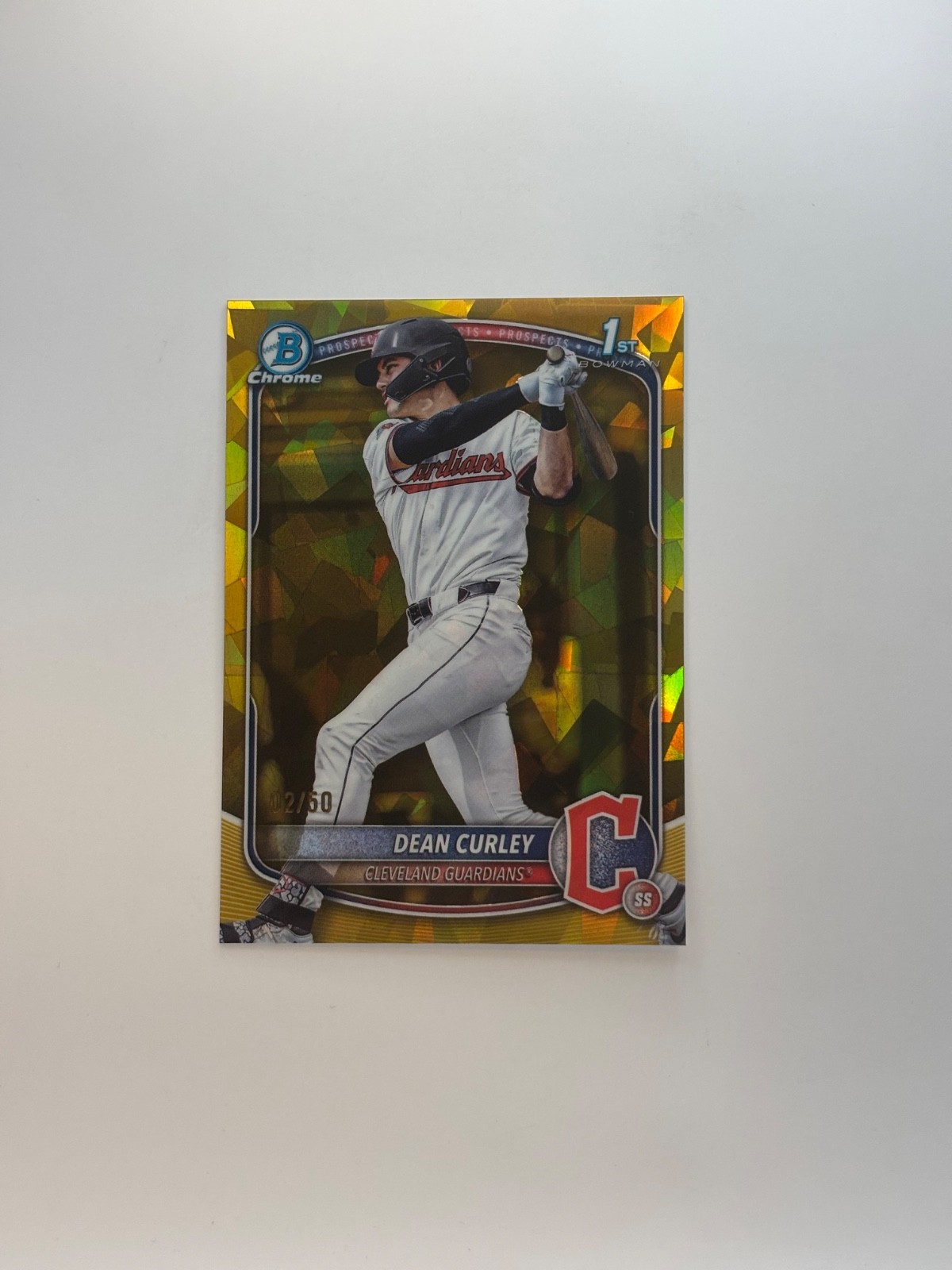2025 Bowman Draft Dean Curley Chrome Gold Sapphire Refractor 1st 2/50