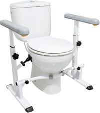 Toilet Safety Rails, Heavy Duty with Handles, Adjustable Height 330lb