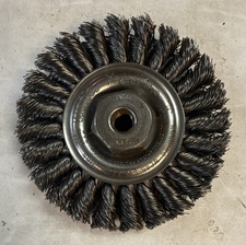 Weiler Mighty-Mite 4 in Knotted Steel Wire Cup Brush M10x1.25, 0.014"