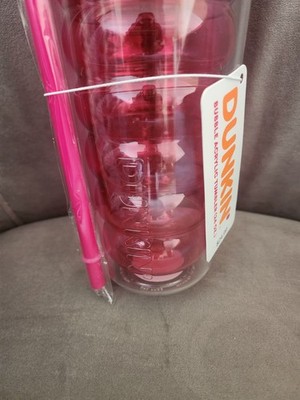 Dunkin Donuts 24oz Bubble Tumbler Pink 