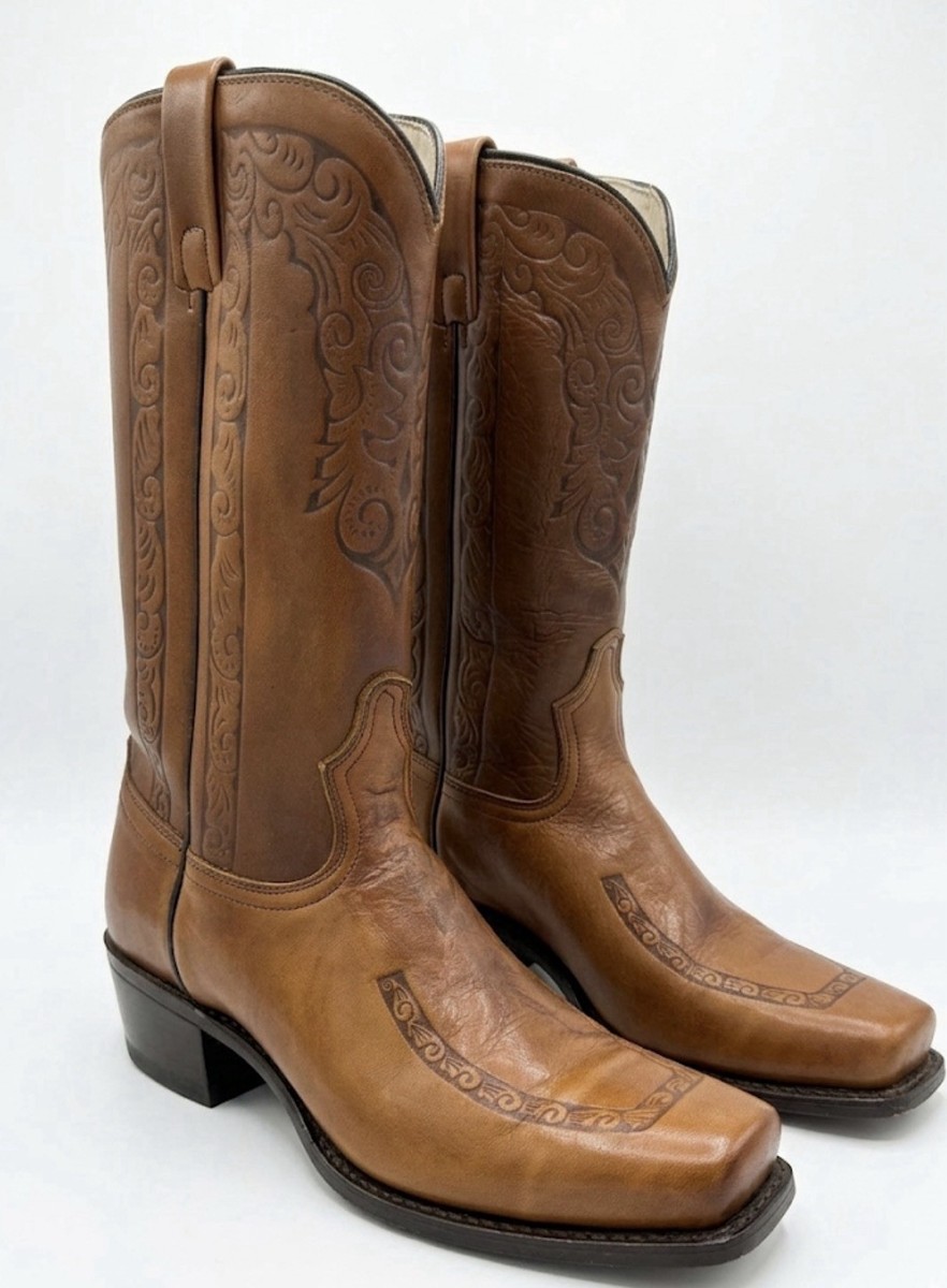 Cowboy Boots Acme Dodge City Square Toe Size 10 1/2 1970s 1980s leather 70s Acme Boots - Etsy main image 2