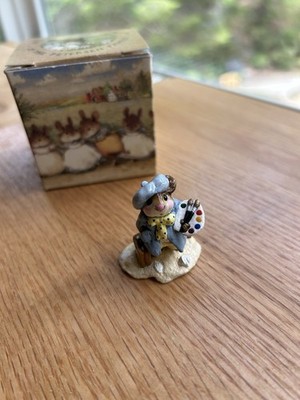 New Wee Forest Folk WFF Arty Mouse M-71 artist painter 1982 Mint