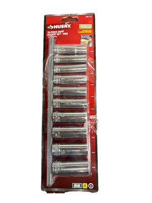 Husky 3/8 in. Drive Deep Metric Socket Set (10-Piece) H3DDPMM10PCSR