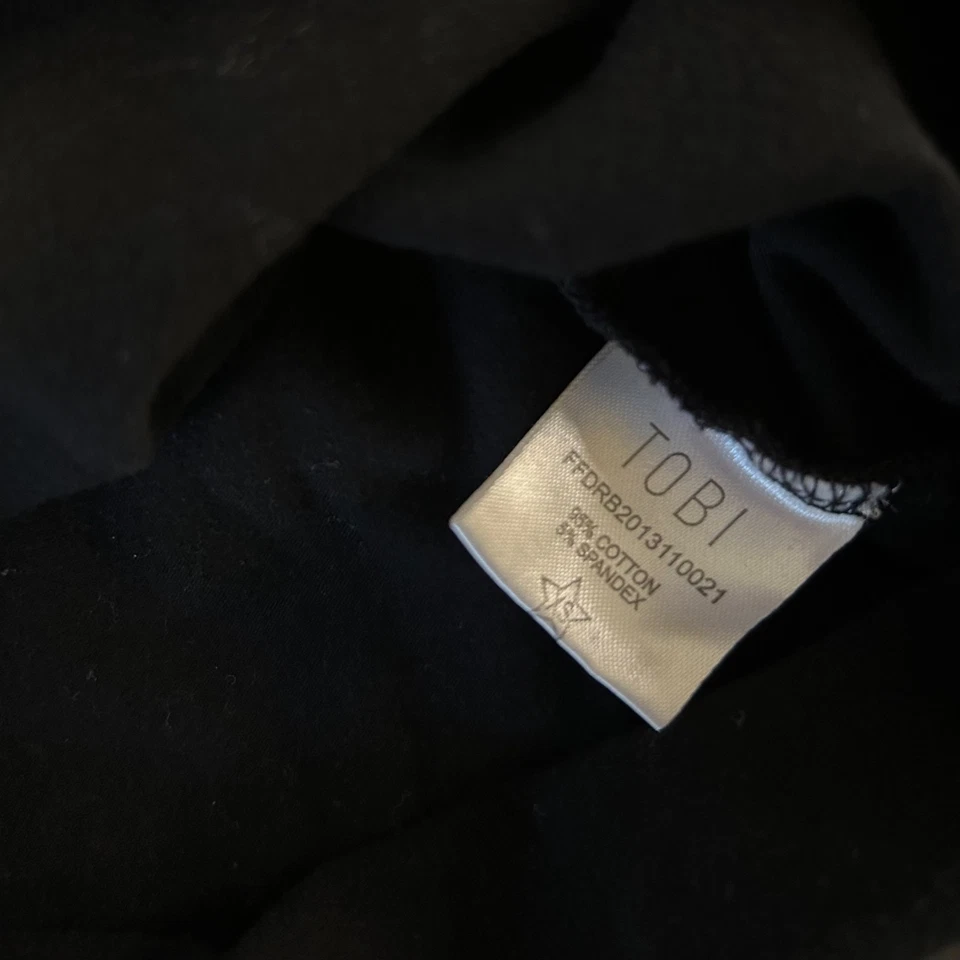 Vestido TOBI para mujer XSmall (XS) negro ceñido al cuerpo manga larga codos recortados espalda abierta Foto 4 de 4