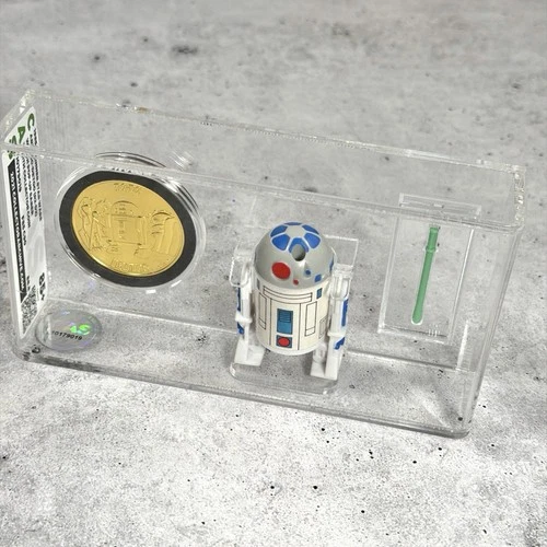 Vintage Star Wars Droids Cartoon R2-D2 w Coin Graded CAS 85+ Not AFA Kenner 1985