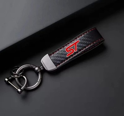 Ford ST Carbon Fibre Leather Style Key ring Key chain Focus Fiesta
