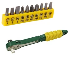 Lightweight Quick Ratchet Wrench With Driver Bits And Socket Set For Repair