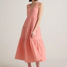 Quince Organic Cotton Gauze Tiered Maxi Dress