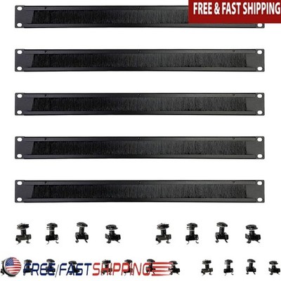 1U Server Rack Cable Management Panel Dustproof Brush Grommet Organizer 5Pack US
