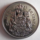 1978 CANADA 50 CENTS - AU/UNC - PROOF LIKE Excellent Coin - Lot #A13