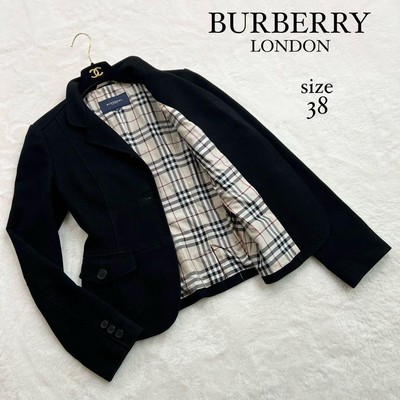 Burberry London Cotton Tailored Jacket Nova Check Black Size