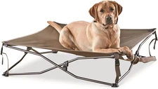 Cool Breathable Elevated Dog Bed Outdoor/Indoor Pet Cot, Dura Mesh Brown
